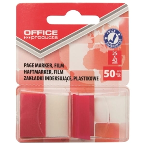 Zakładki indeksujące 25x43mm PP 1x50szt. OFFICE PRODUCTS czerwone /14223121-04/