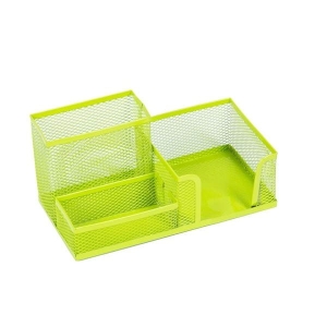 Przybornik Na Biurko Metalowy Siatka D.RECT Zielony