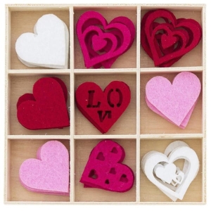 Ozdoby filcowe SERCA pudełko 36 szt. /253006/