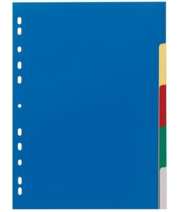 Przekładki A4 wykonane z  PP kolorowe indeksy 5 części /673027/