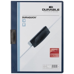 Skoroszyt zaciskowy DURAQUICK 1-20 kartek granatowy A4 227007