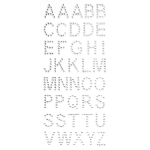 Kryształki samoprzylepne LITERY 18mm 40szt. srebrne /251107/