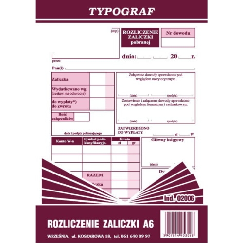 Druk rozliczenie zaliczki A6.jpg