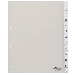 Przekładki do segregatorów do koszulek A4 zgrzane wymienne indeksy 1-12 poszerzana /683519/