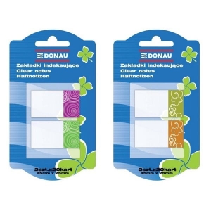 Zakładki indeksujące DONAU 45x25 mix wzorów 2 kol x 20szt /7569001PL-99/