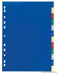 Przekładki A4 wykonane z PP kolorowe indeksy 1-12 675027